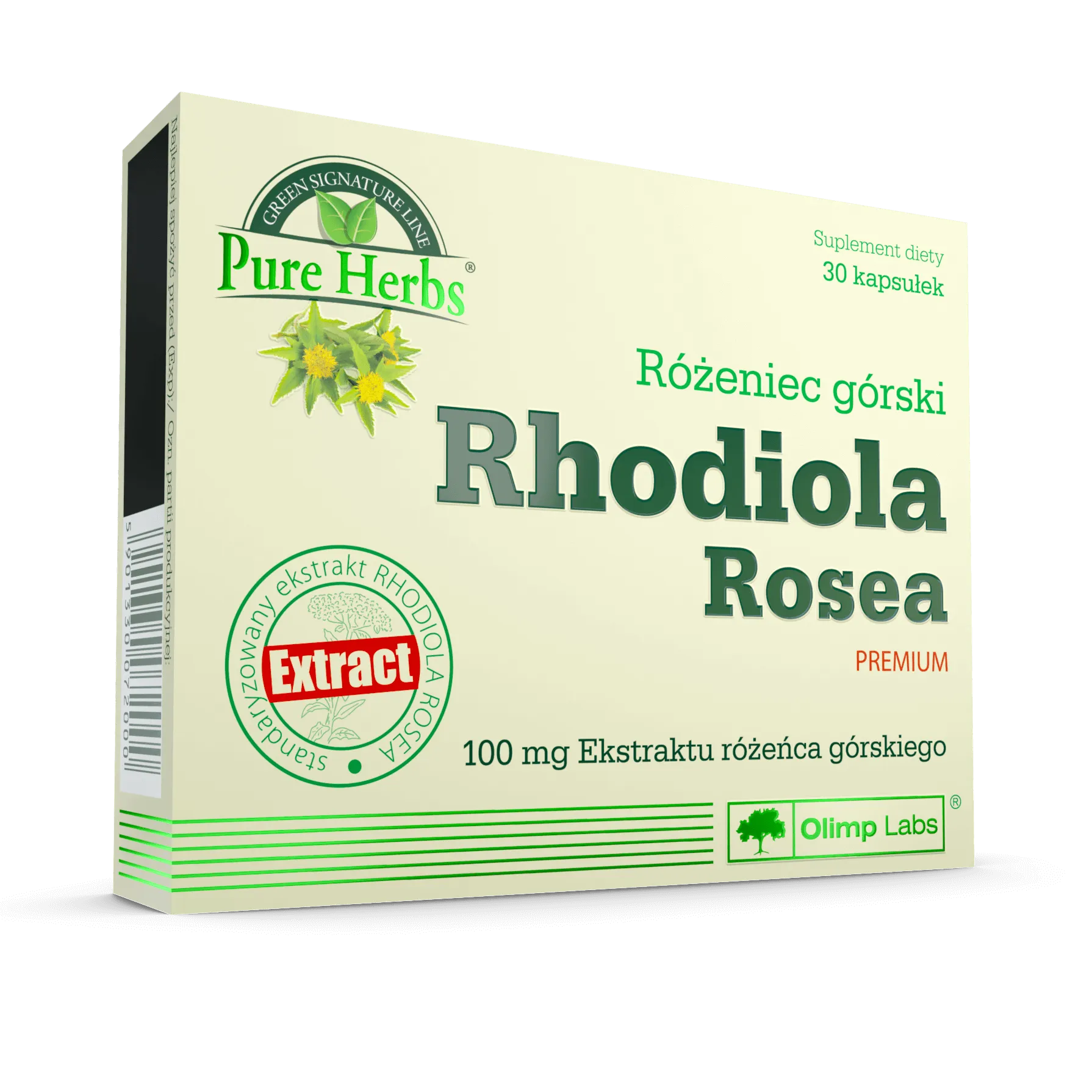 Rhodiola Rosea Premium, suplement diety, 30 kapsułek
