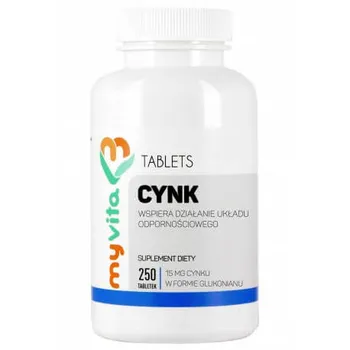 MyVita, Cynk 15 mg, suplement diety, 250 tabletek 