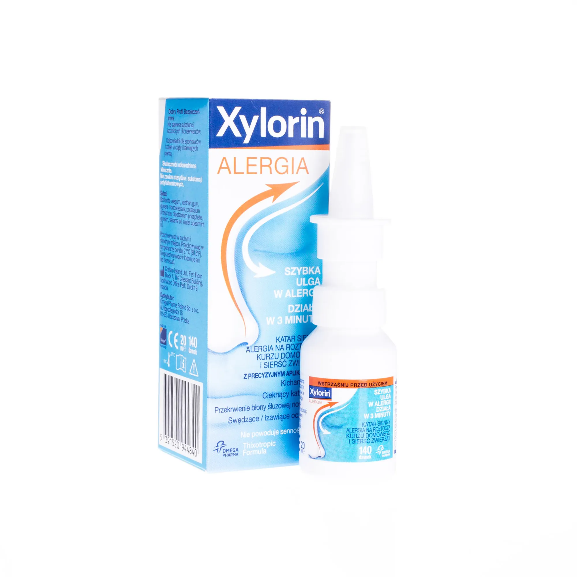 Xylorin Alergia - Aplikator przeciwdziałający katarowi powstałemu w skutek alergii, 20 ml 