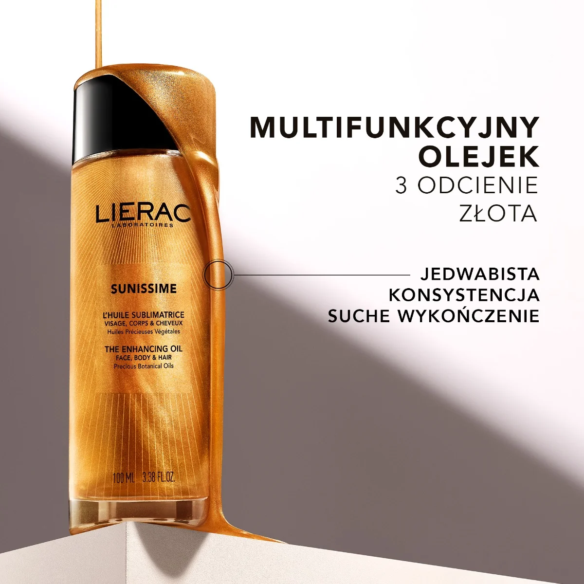 Lierac Sunissime multifunkcyjny suchy olejek dodający blasku z drobinkami złota, 100 ml