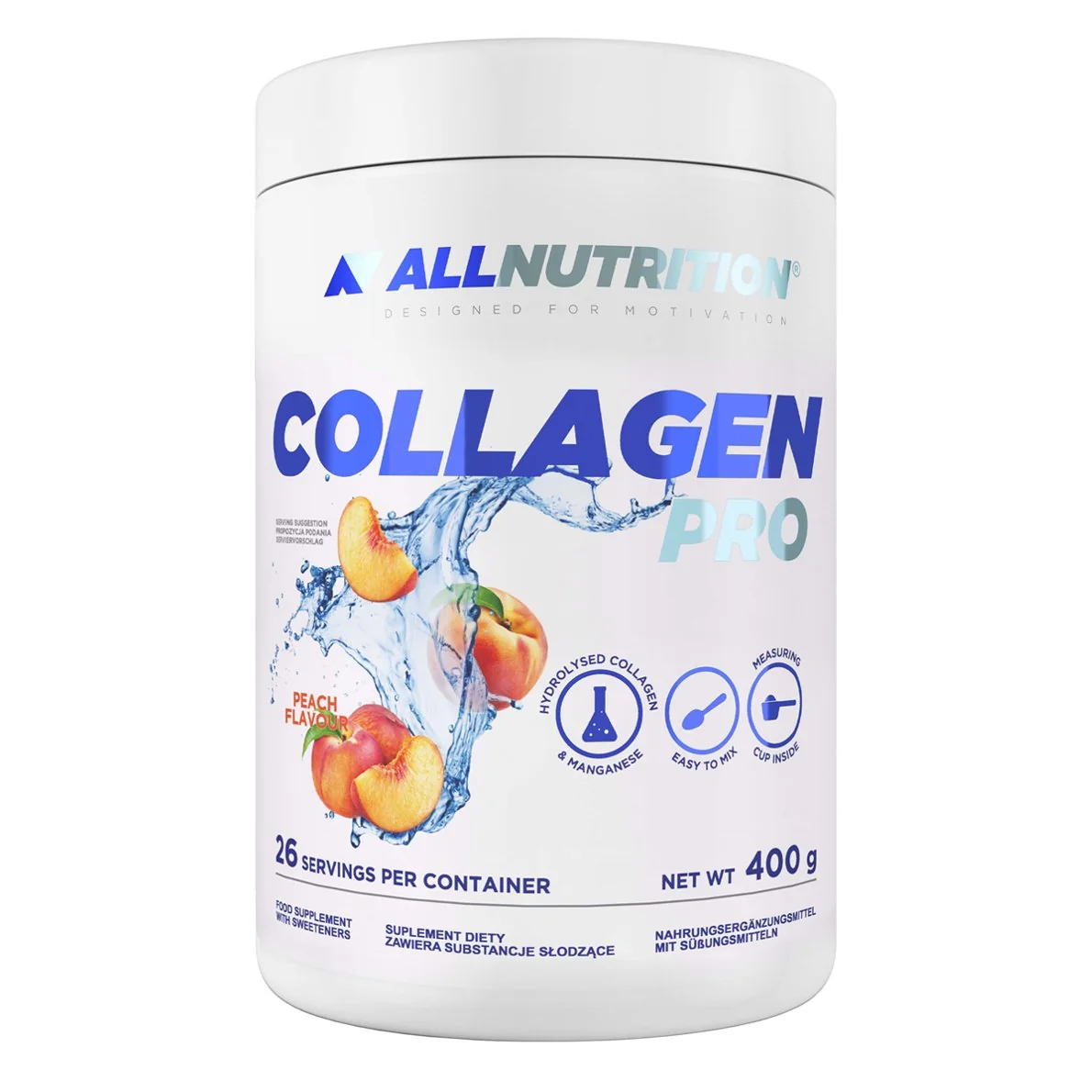 ALLNUTRITION Collagen Pro kolagen w proszku Peach 400 g