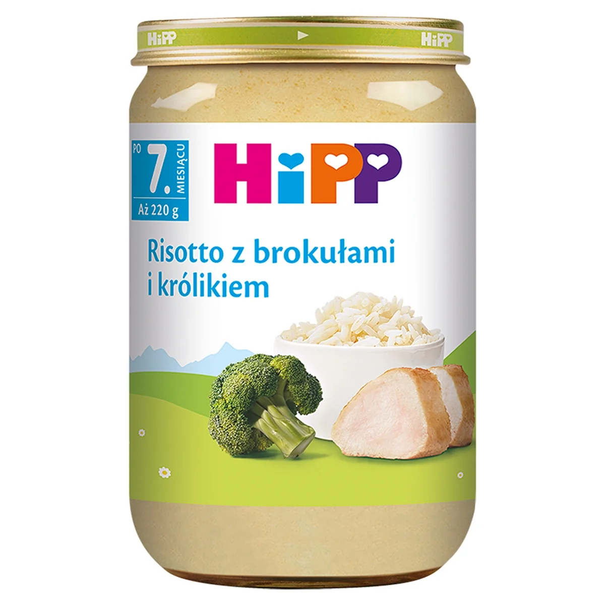 HiPP risotto z brokułami i królikiem, po 7. miesiącu, 220 g