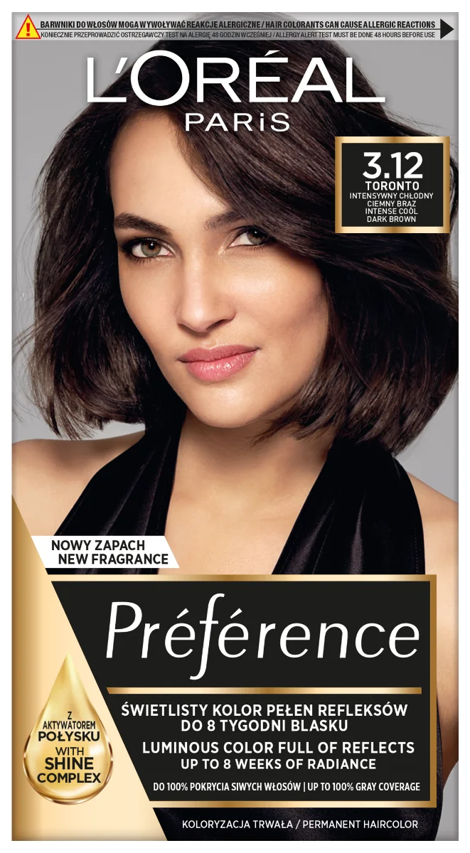 L`Oreal Paris Récital Préférence farba do włosów 3.12 Toronto, 1 szt.