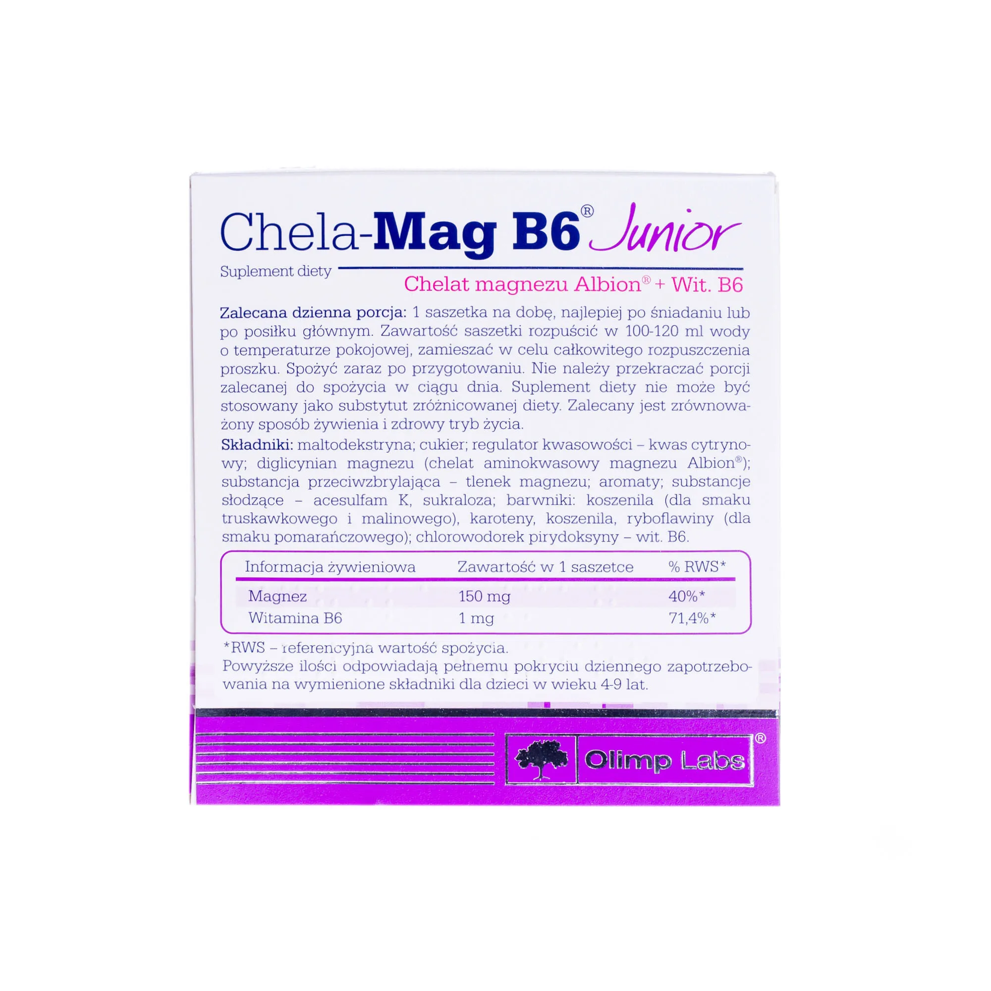 Olimp Chela-Mag B6 Junior, suplement diety, 15 saszetek 