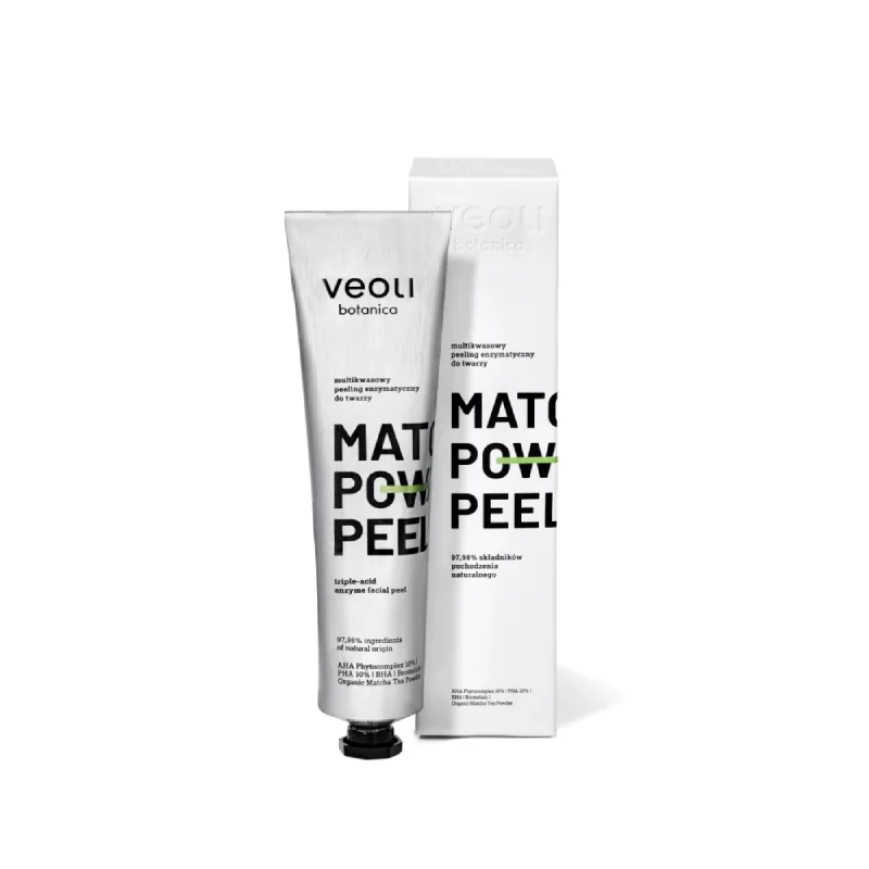 Veoli Botanica Matcha Power Peel multikwasowy peeling enzymatyczny do twarzy, 75 m