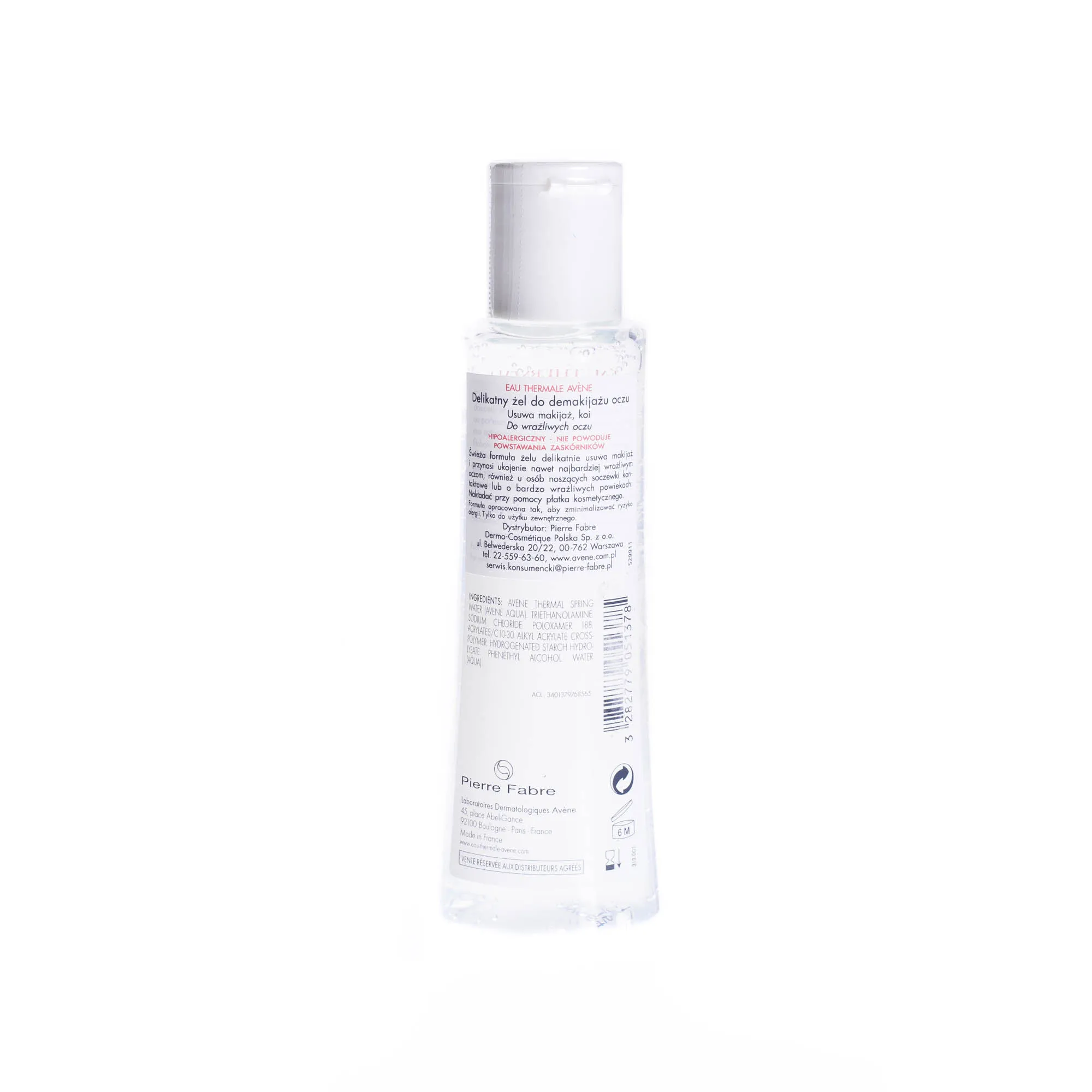 Avene, delikatny żel do demakijażu oczu, 125 ml 