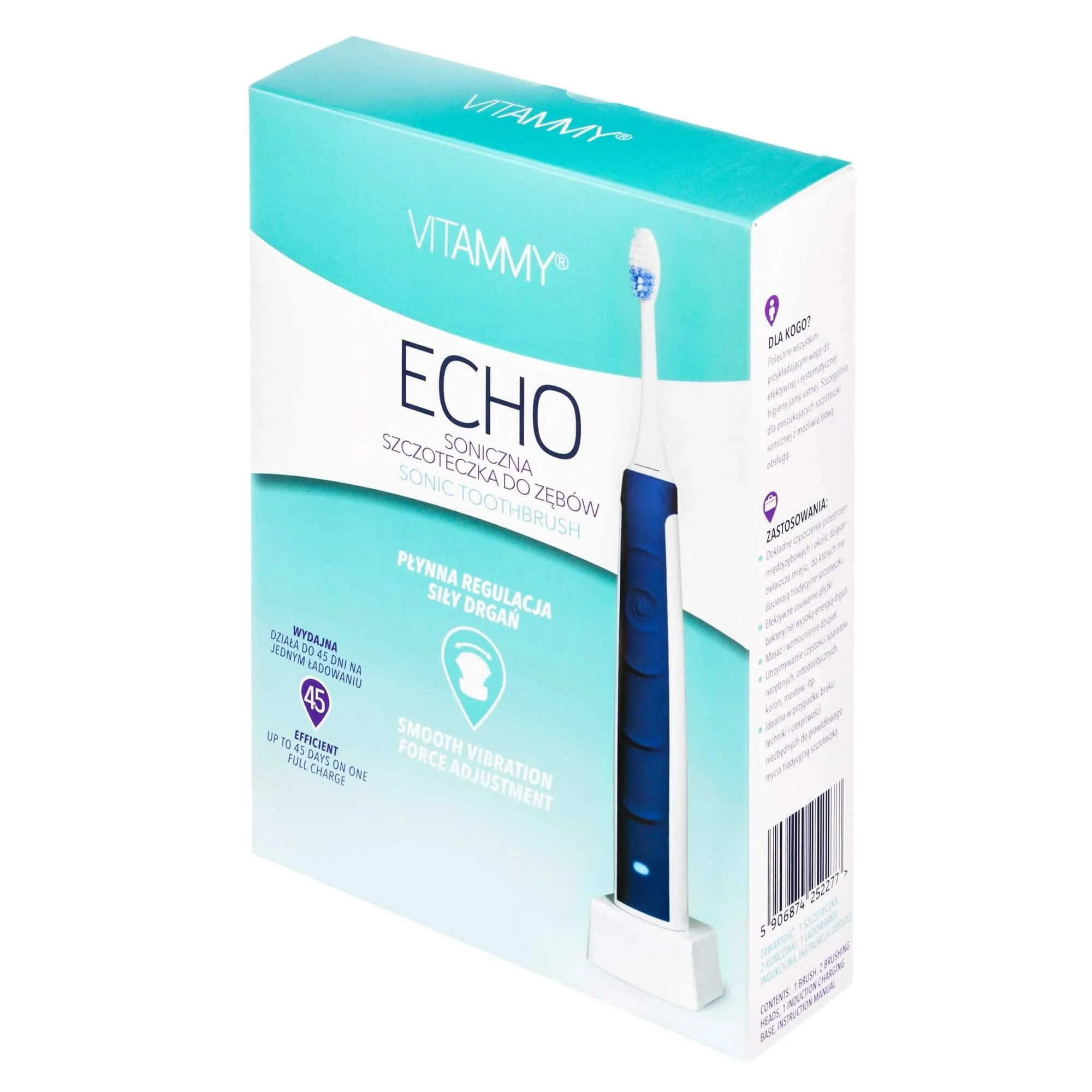 Vitammy Echo soniczna szczoteczka do zębów granatowa, 1 szt.