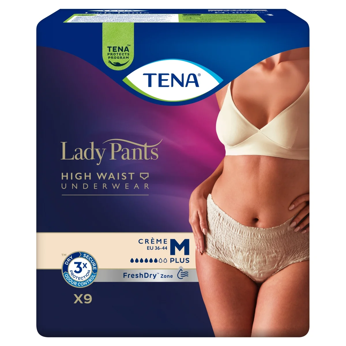 TENA Lady Pants Crème bielizna chłonna Plus M, 9 sztuk