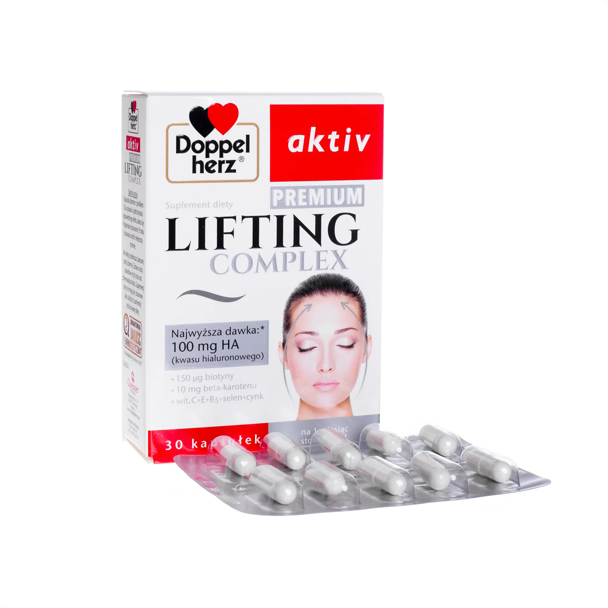 Doppelherz Aktiv Lifting Complex Premium 100 mg HA, 30 kapsułek 