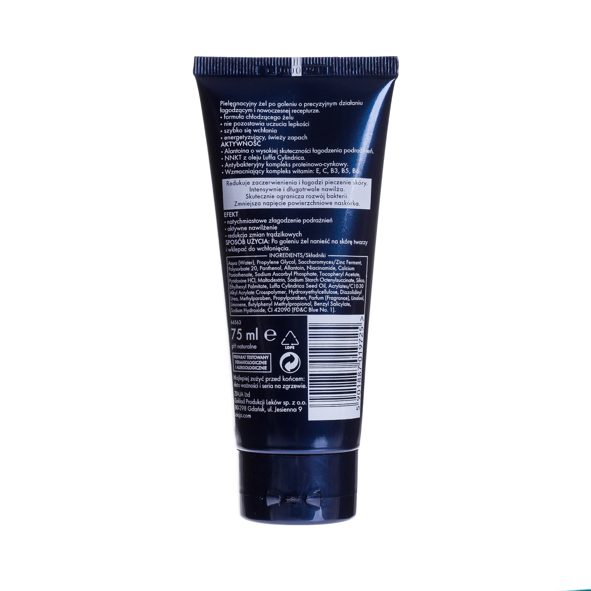 Ziaja Yego intensywnie łagodzący żel po goleniu, 75 ml