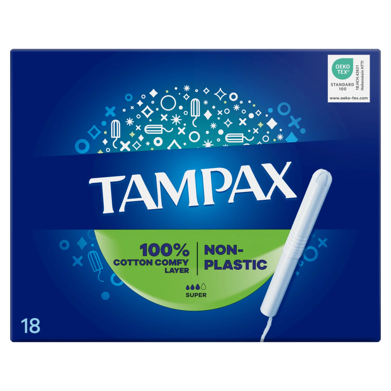 Tampax Super Tampony z aplikatorem kartonowym, 18 sztuk