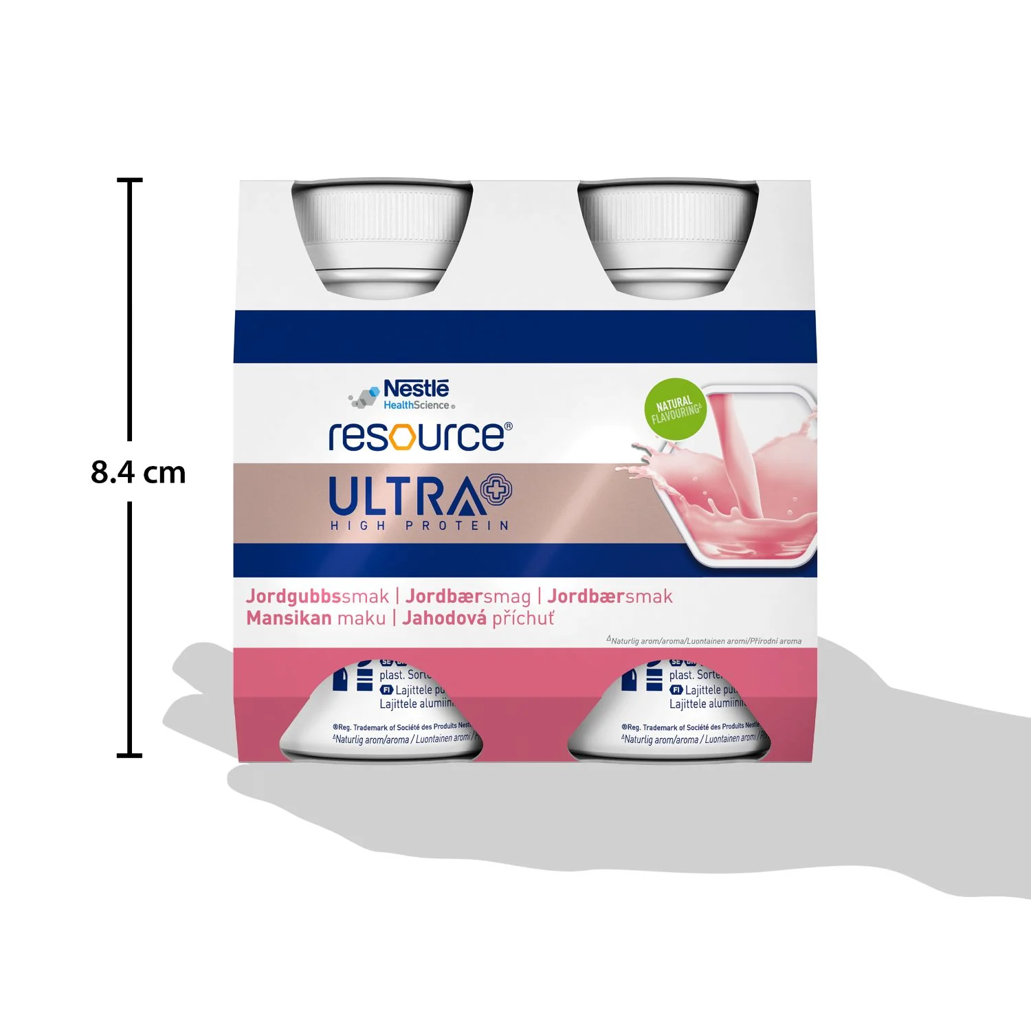 Nestlé Resource Ultra+ żywność specjalnego przeznaczenia smak truskawkowy, 4 x 125 ml