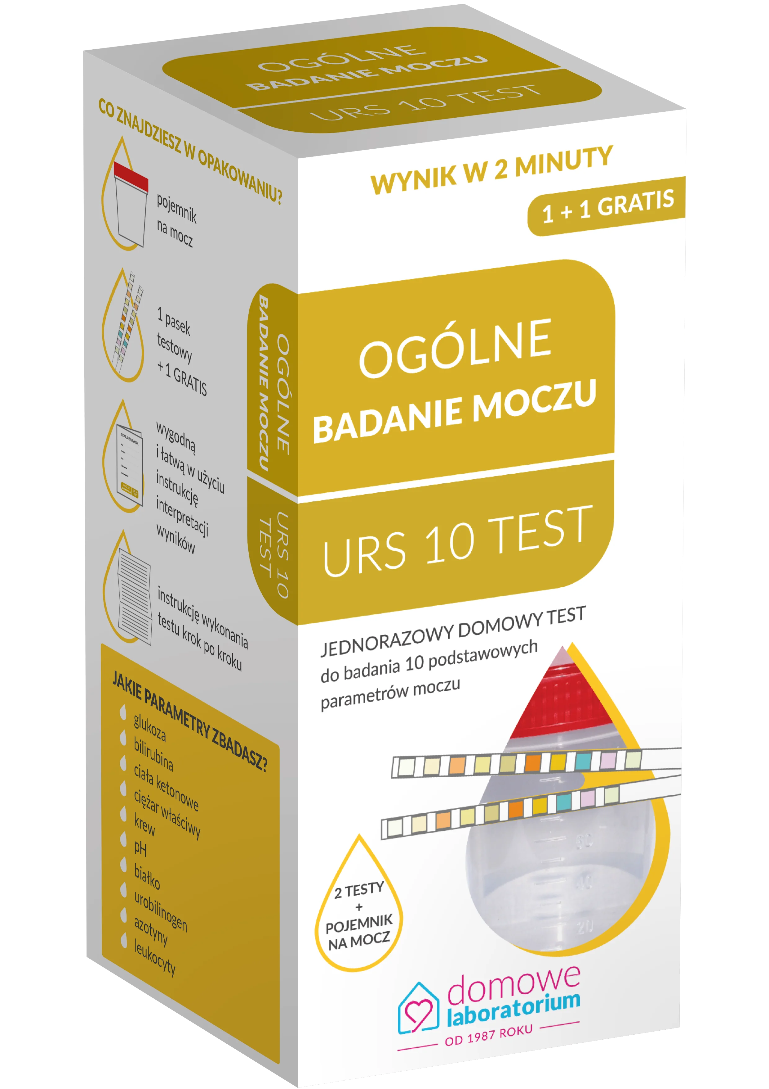 Ogólne badanie moczu URS 10 jednorazowy domowy test, 2 sztuki