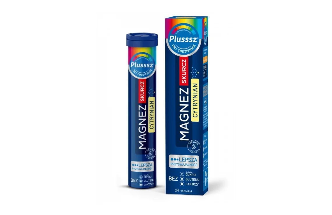 Plusssz Magnez Skurcz Cytrynian suplement diety, 24 tabletki musujące