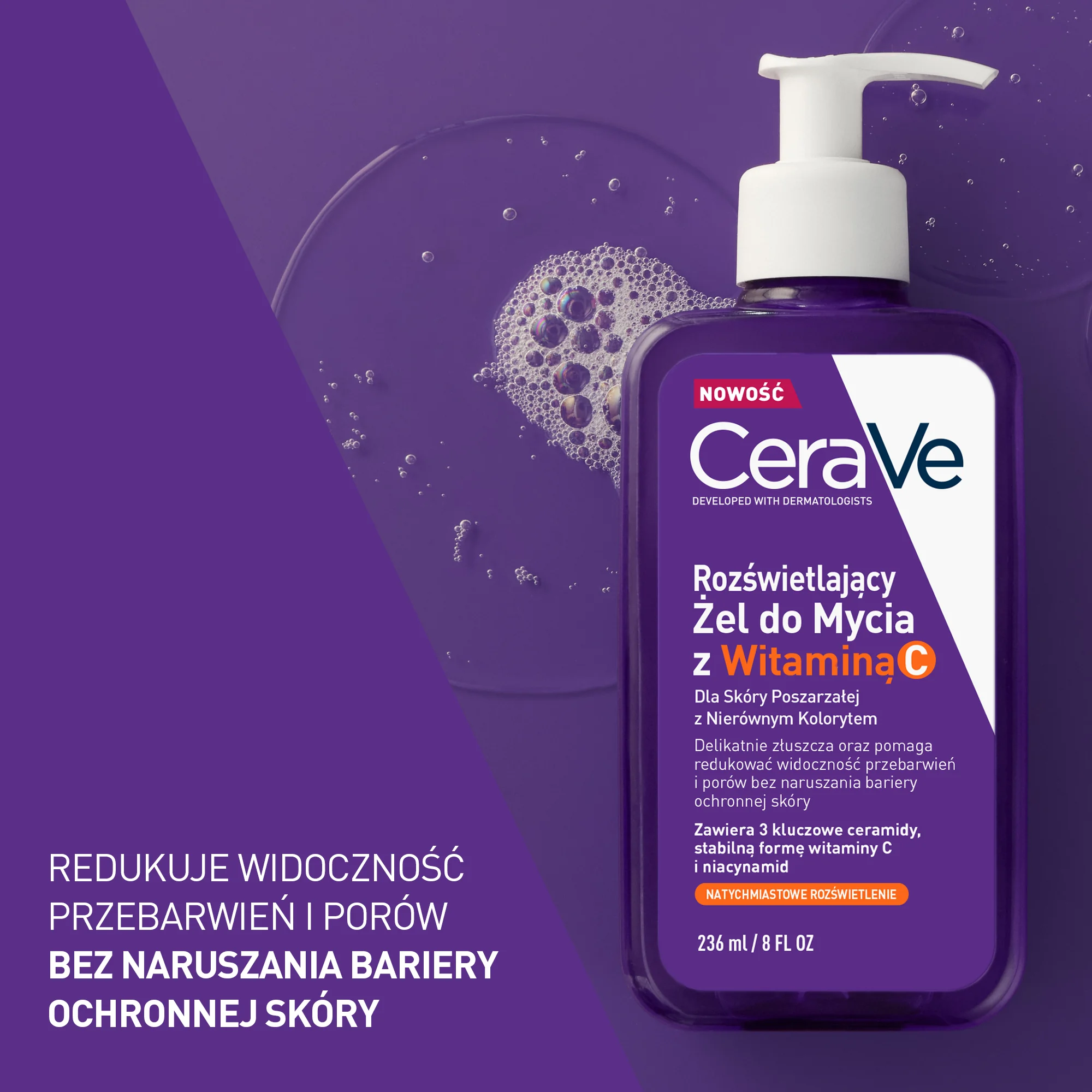 CeraVe rozświetlający żel do mycia z witaminą C, 236 ml