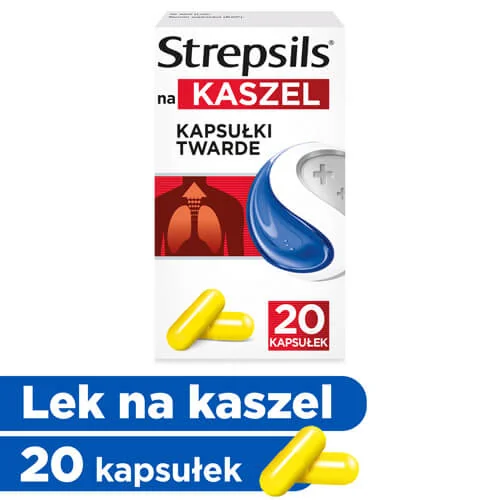 Strepsils na kaszel 375 mg 20 kapsułek twardych