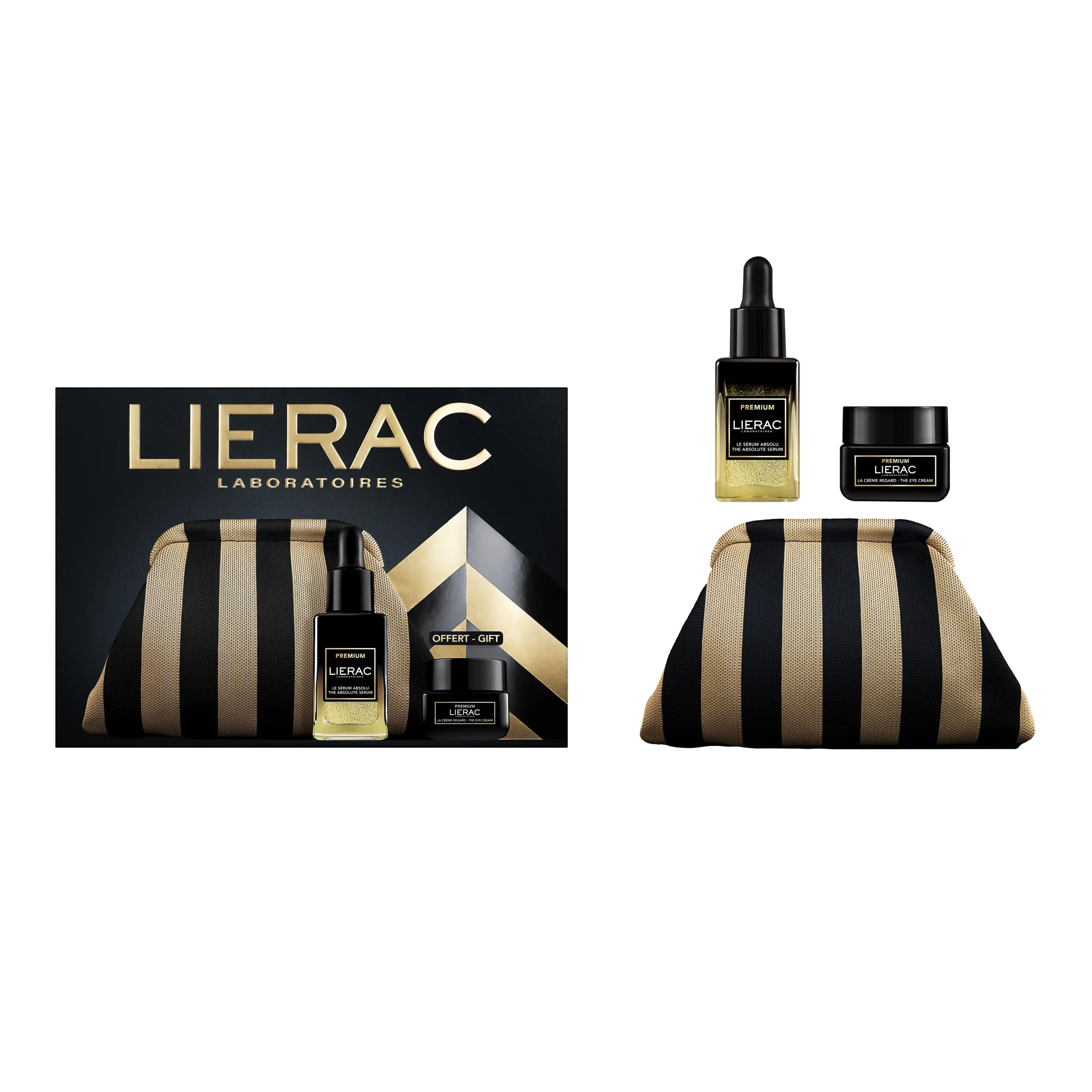 Lierac Premium Zestaw serum regenerujące, 30 ml + krem pod oko 20, ml + kosmetyczka