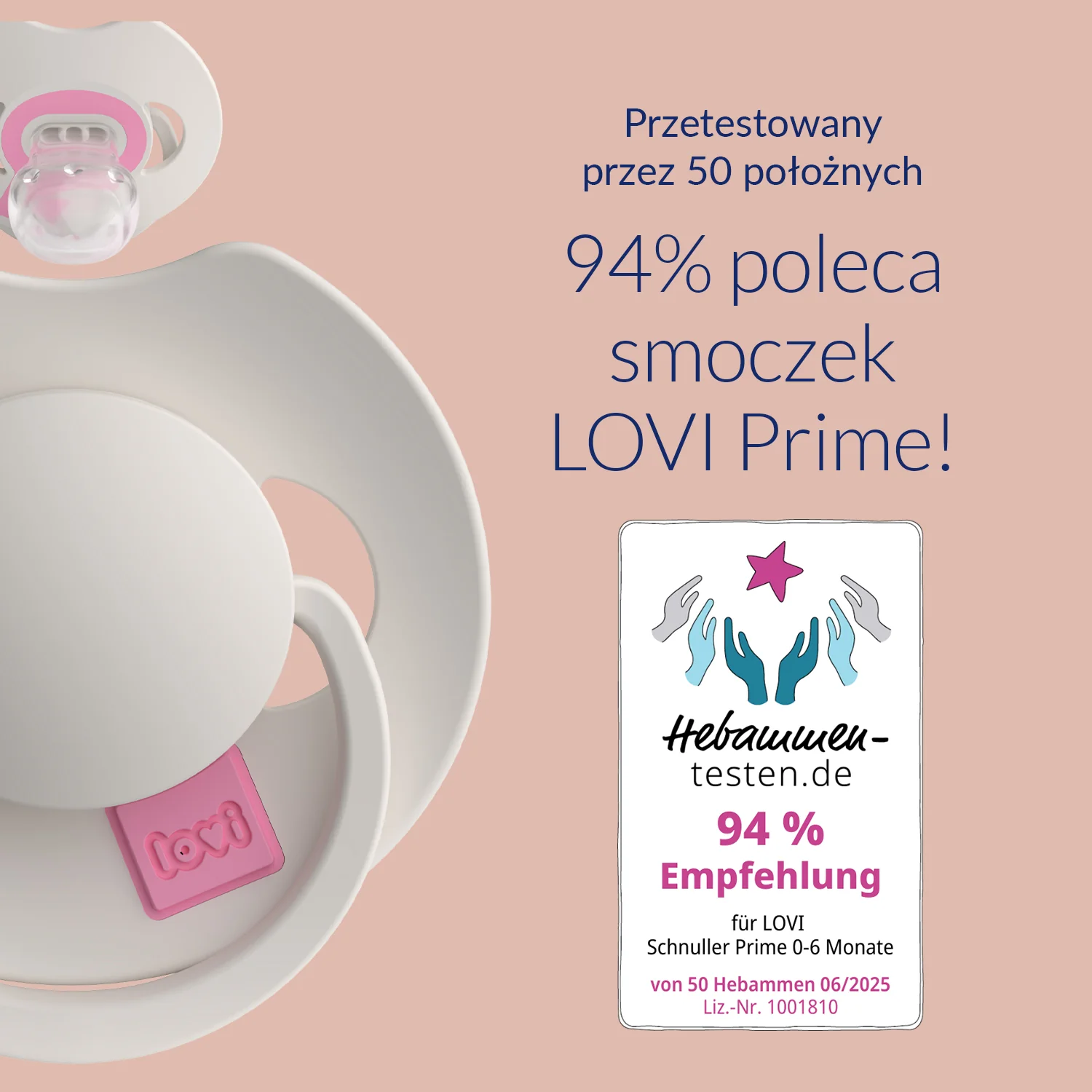 Lovi Prime smoczek silikonowy dynamiczny 6-18 m Peony Pink 34/455, 3 sztuki
