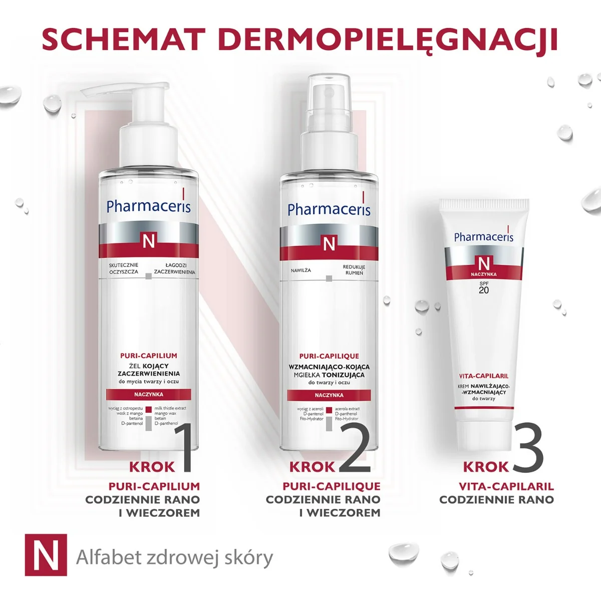 Pharmaceris N Puri-Capilique delikatny tonik-mgiełka wzmacniający naczynka, 200 ml