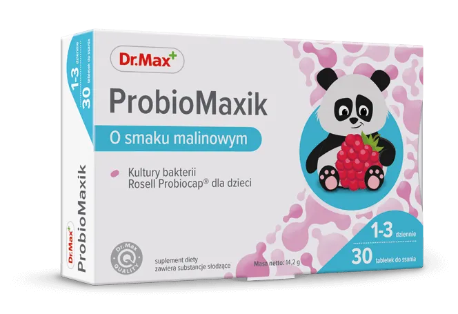 ProbioMaxik Dr.Max, suplement diety, smak malinowy, 30 tabletek do ssania