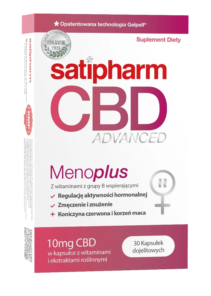 Satipharm CBD Advanced Menoplus, suplement diety, 30 kapsułek
