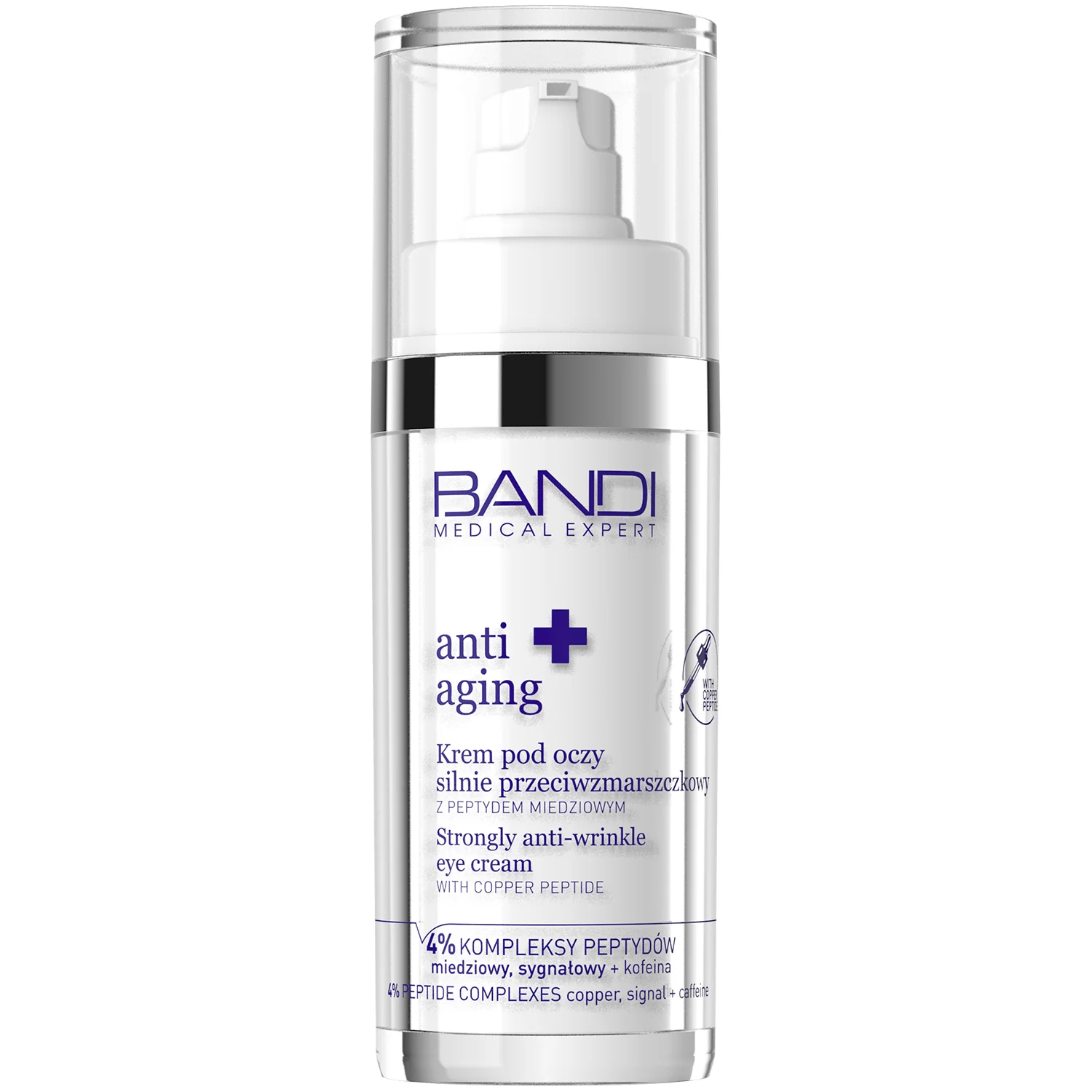 Bandi Anti Aging krem pod oczy silnie przeciwzmarszkowy z peptydem miedziowym, 30 ml
