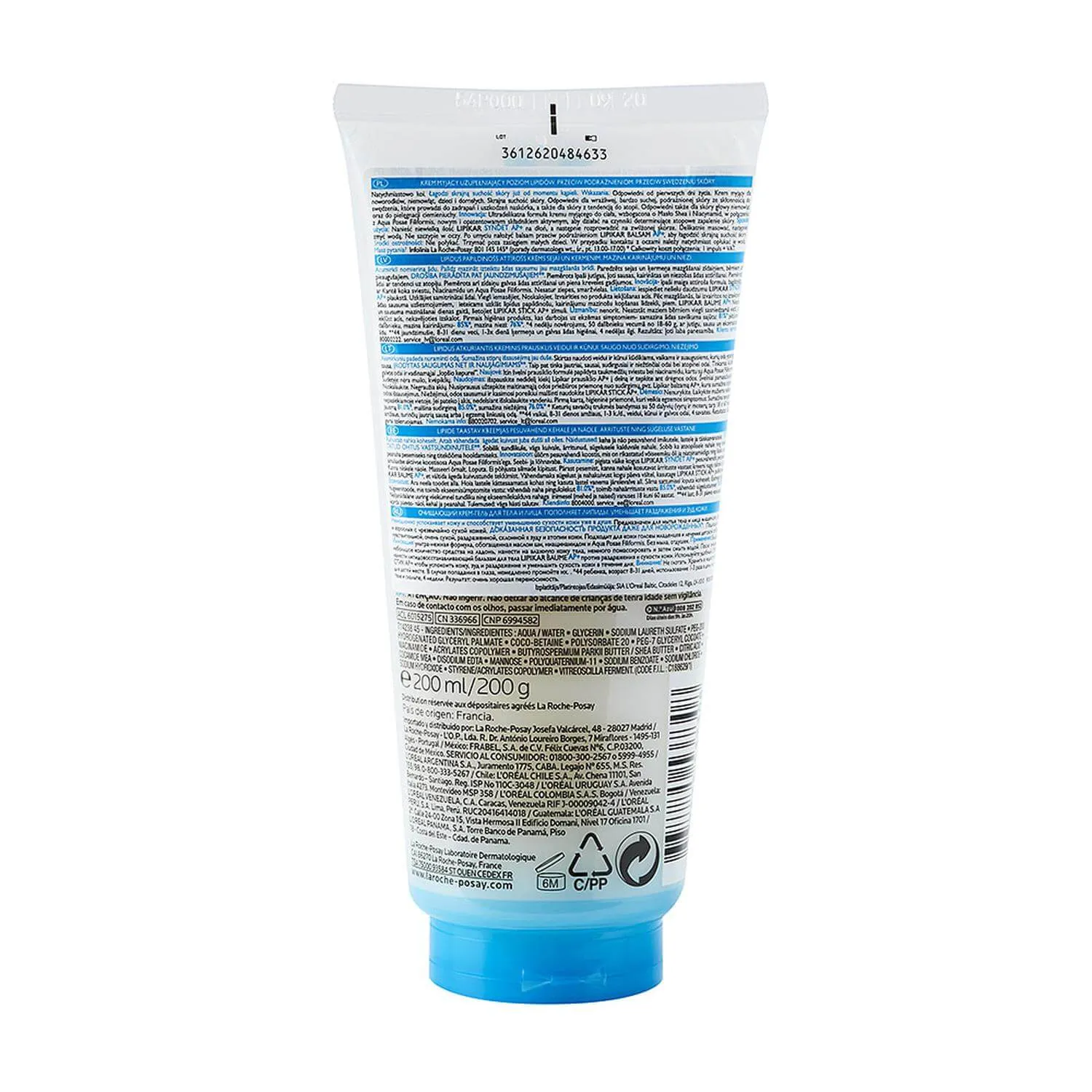 La Roche-Posay Lipikar Syndet AP+, krem myjący uzupełniający poziom lipidów, 200 ml 