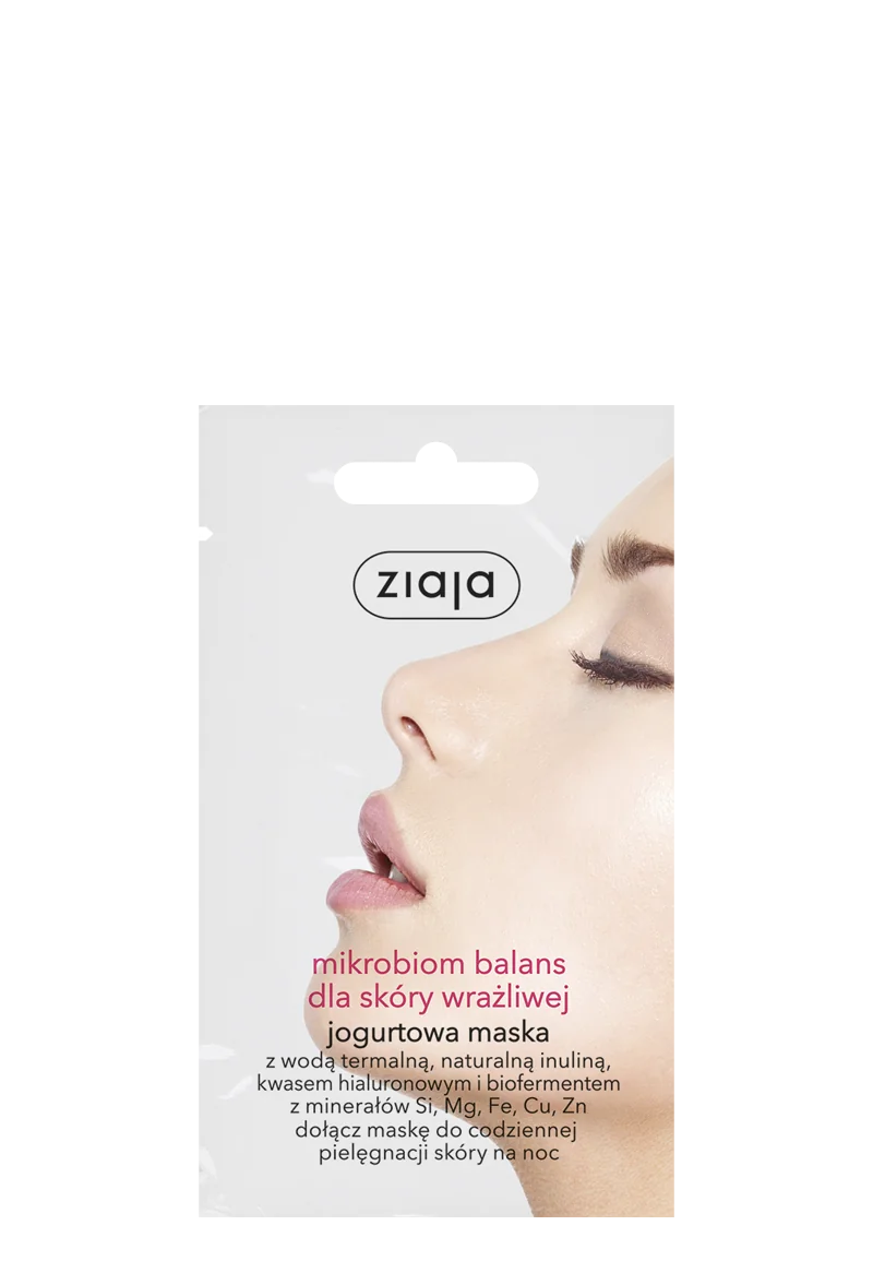 Ziaja Mikrobiom Balans maska jogurtowa do twarzy dla skóry wrażliwej, 7 ml