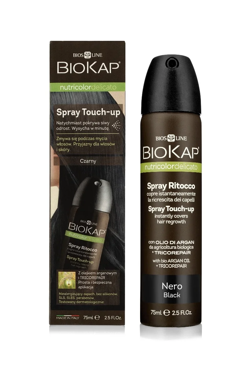 Biokap Nutricolor Delicato spray Touch Up spray na odrosty czarny, 75 ml