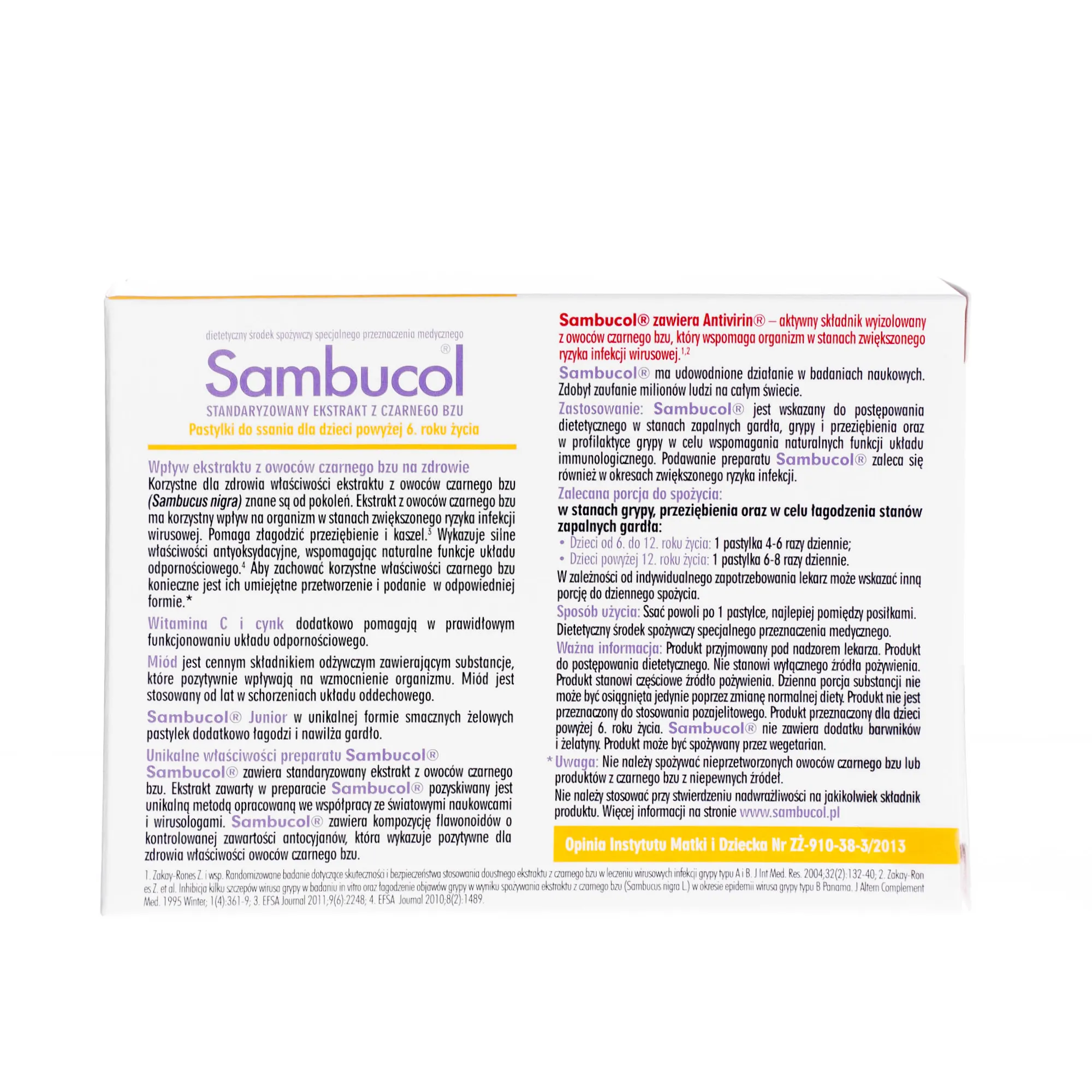 Sambucol Junior Ekstrakt standaryzowany z bzu, 20 pastylek do ssania 