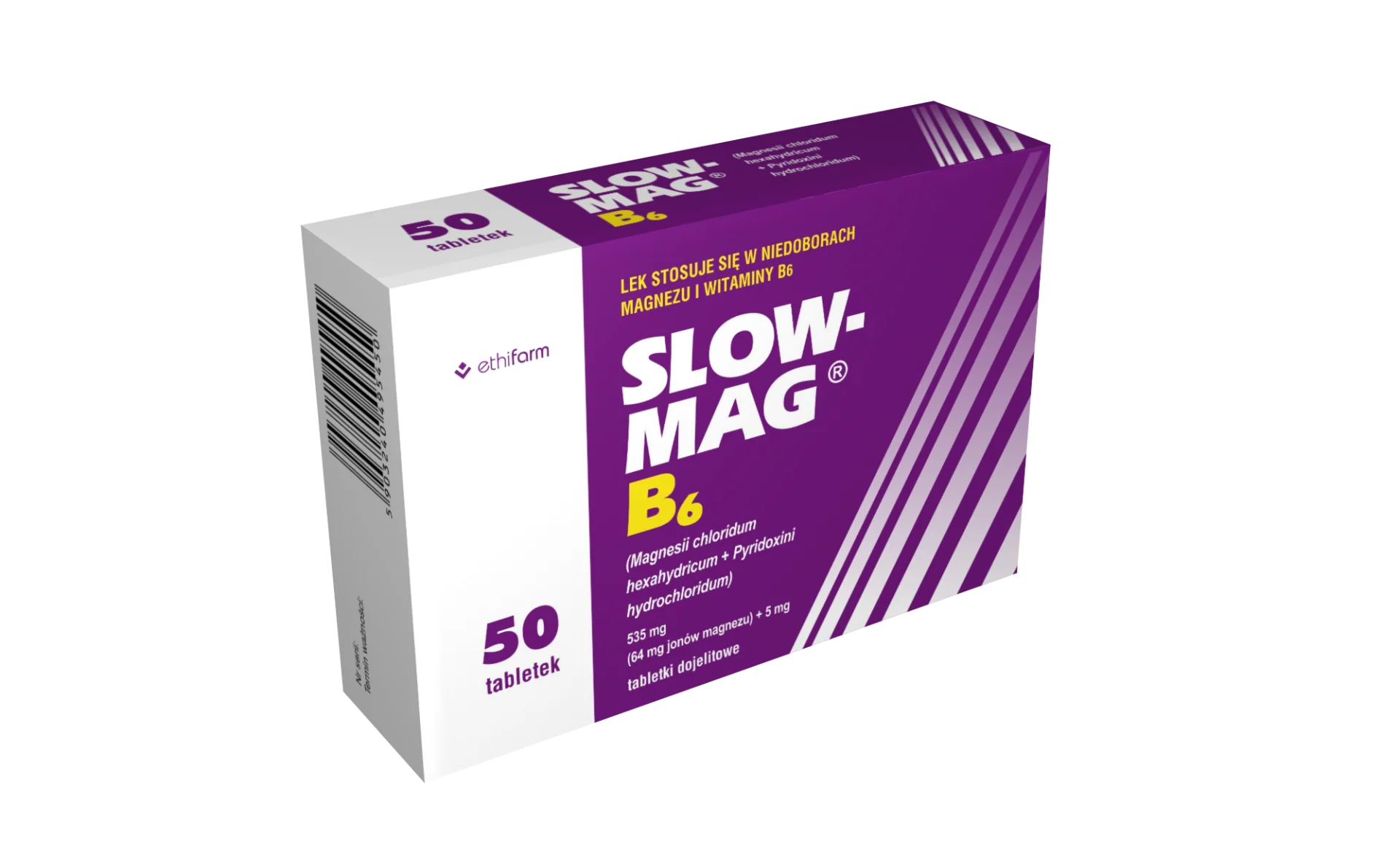 Slow-Mag B6 64 mg + 5 mg, 50 tabletek dojelitowych