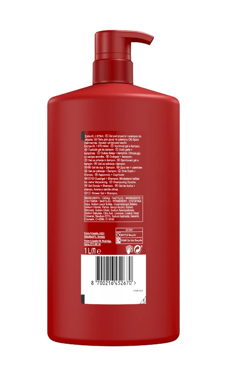Old Spice Night Panther żel pod prysznic i szampon 3w1, 1000 ml