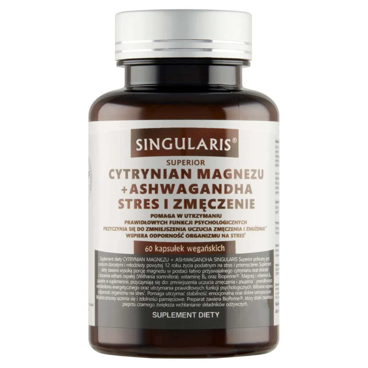 Singularis Superior Cytrynian Magnezu + Ashwagandha Stres i Zmęczenie 60 kapsułek