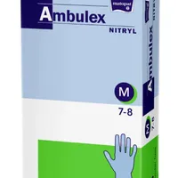Ambulex Nitryl, rękawice zabiegowe bezpudrowe, niejałowe, rozmiar M, niebieskie, 100 sztuk