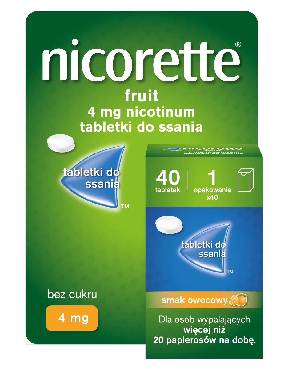 Nicorette Fruit 4 mg, 40 tabletek do ssania
