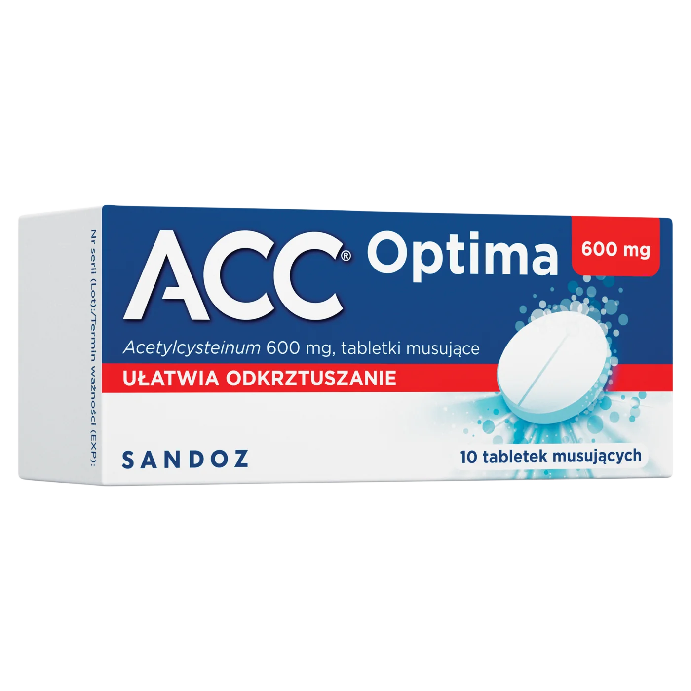 ACC Optima 600 mg, 10 tabletek musujących