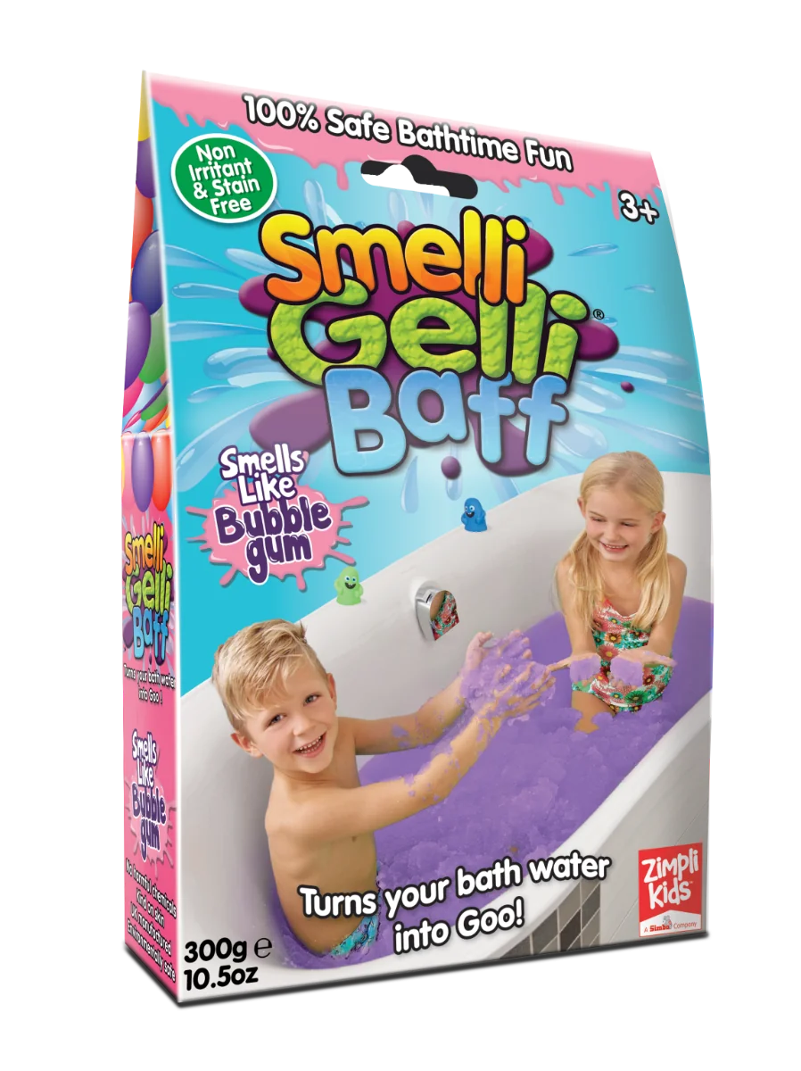 Zimpli Kids Smelli Gelli Baff Magiczny proszek do kąpieli Guma Balonowa, 300 g