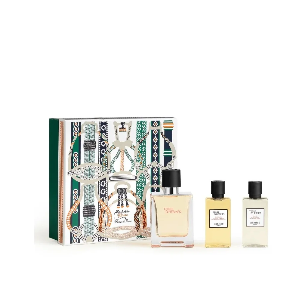 Hermes Terre d Hermes zestaw prezentowy woda toaletowa, 50 ml + żel pod prysznic, 40 ml + woda po goleniu, 40 ml