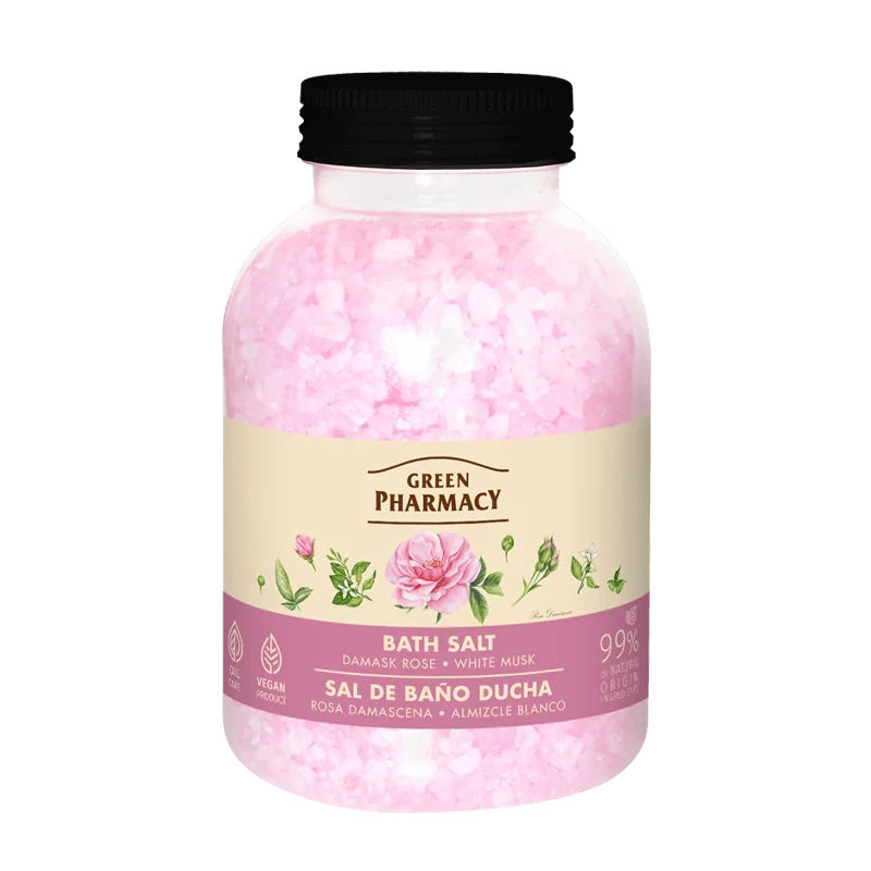 Green Pharmacy sól do kąpieli Róża damasceńska Białe piżmo, 1 kg