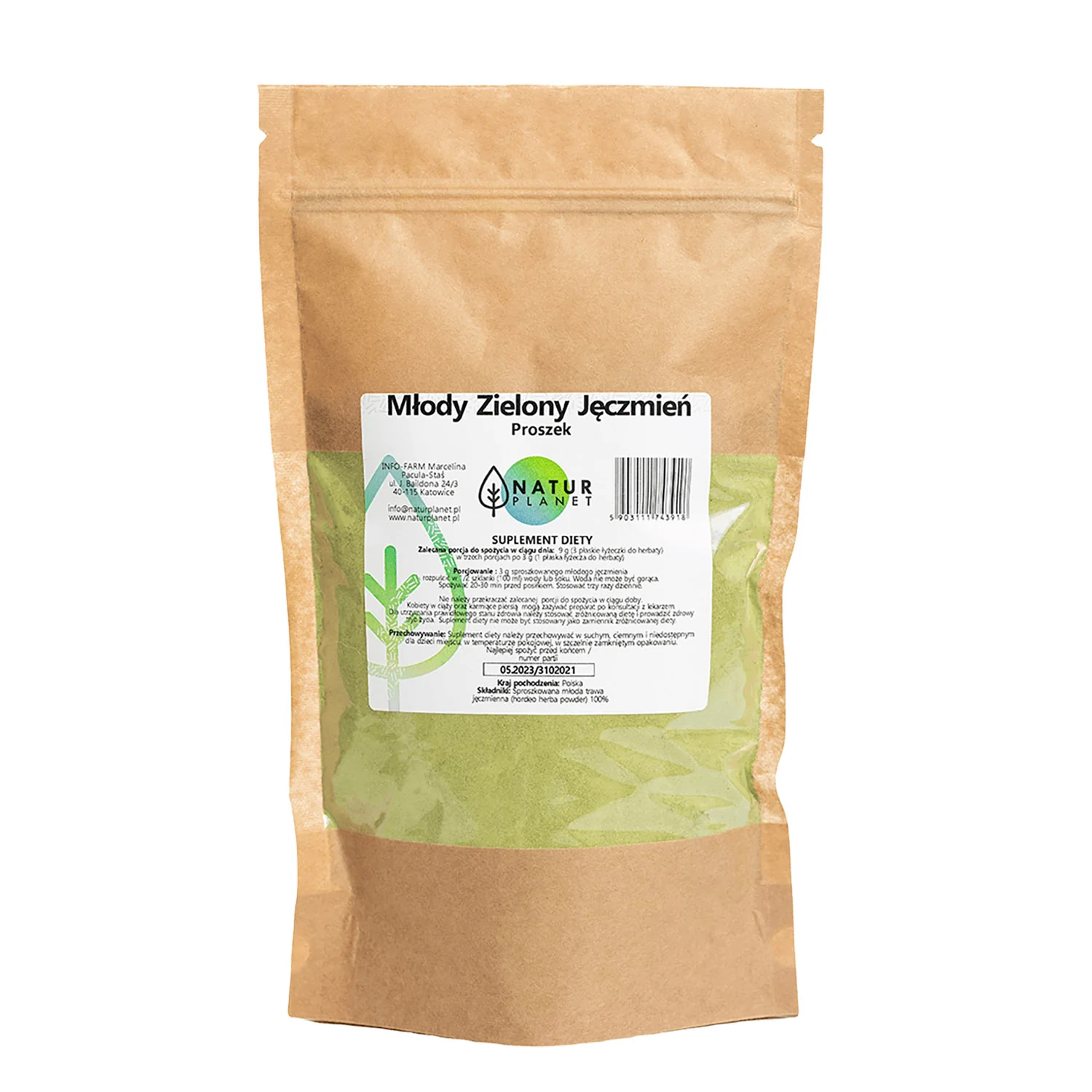 Natur Planet Zielony Jęczmień proszek 250 g