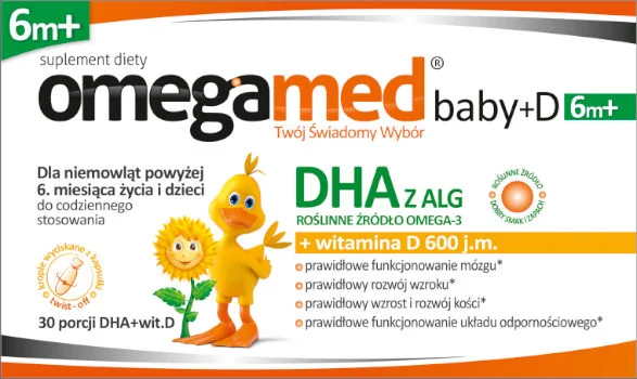 Omegamed Baby DHA z alg + witamina D, 30 kapsułek twist-off Omegamed Baby DHA z alg + witamina D, 30 kapsułek twist-off