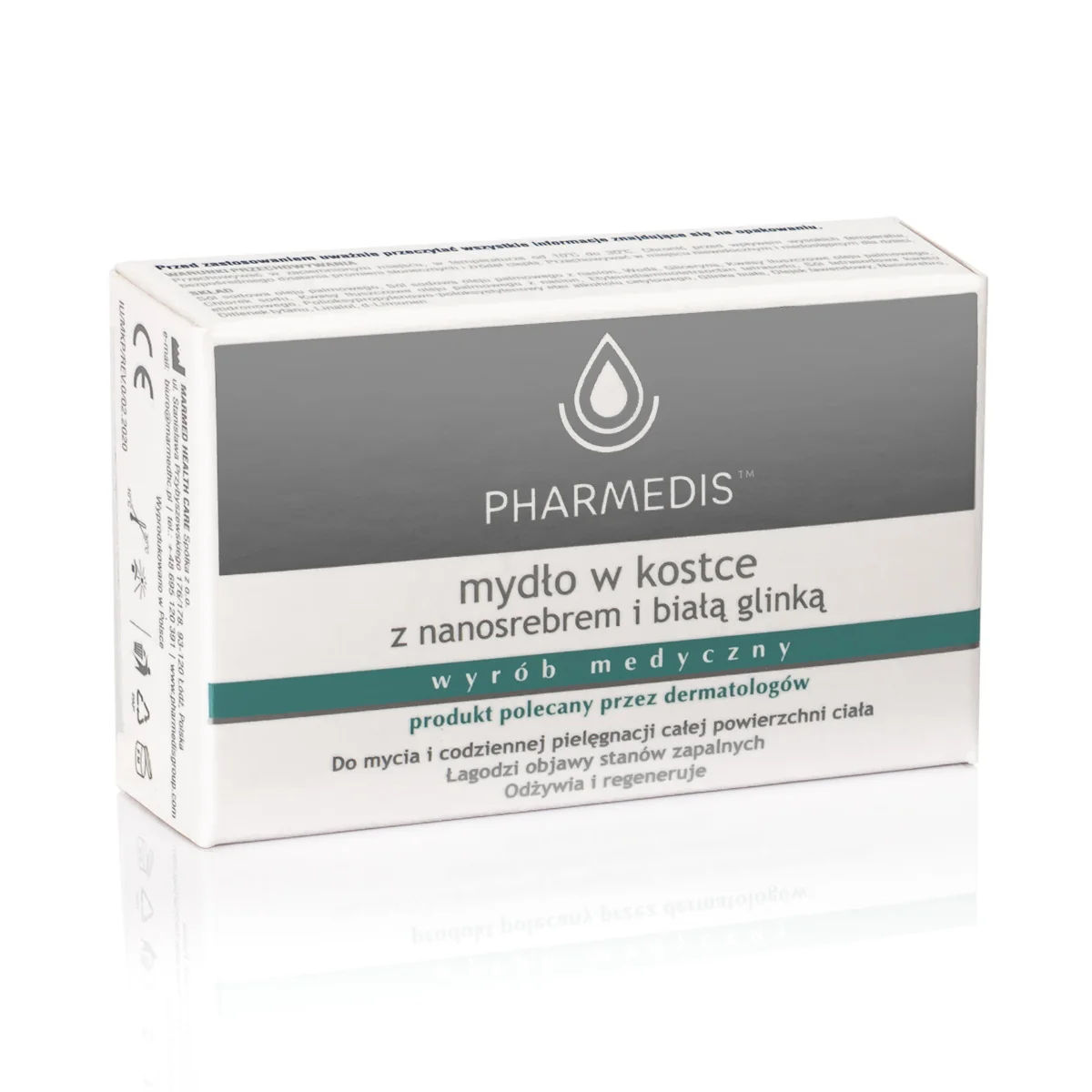 Pharmedis Kropla Zdrowia mydło w kostce z nanosrebrem i białą glinką, 100 g