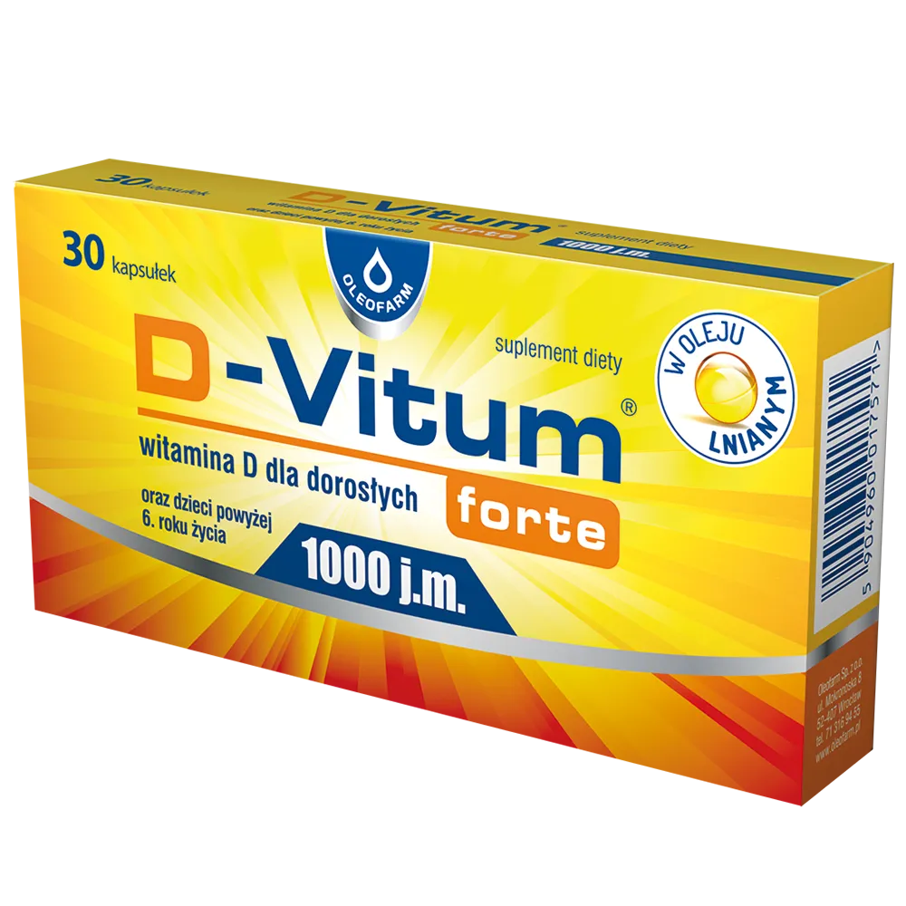 D-Vitum forte 1000 j.m., suplement diety, 30 kapsułek