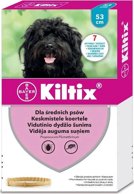Kiltix 3,02 g + 0,68 g, obroża dla średnich psów > 10 kg, 1 sztuka