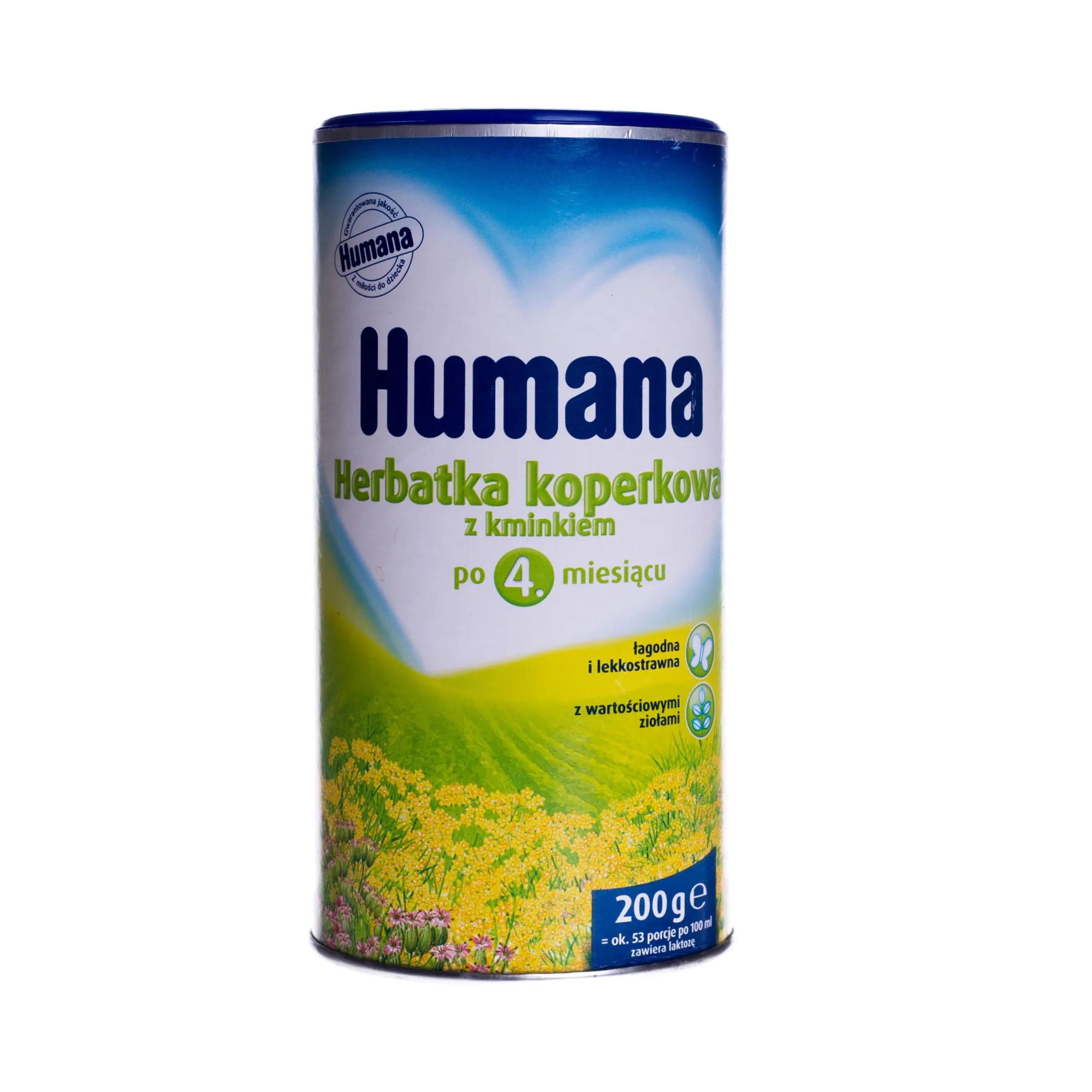 Humana, herbatka koperkowa z kminkiem, po 4 miesiącu, 200 g 