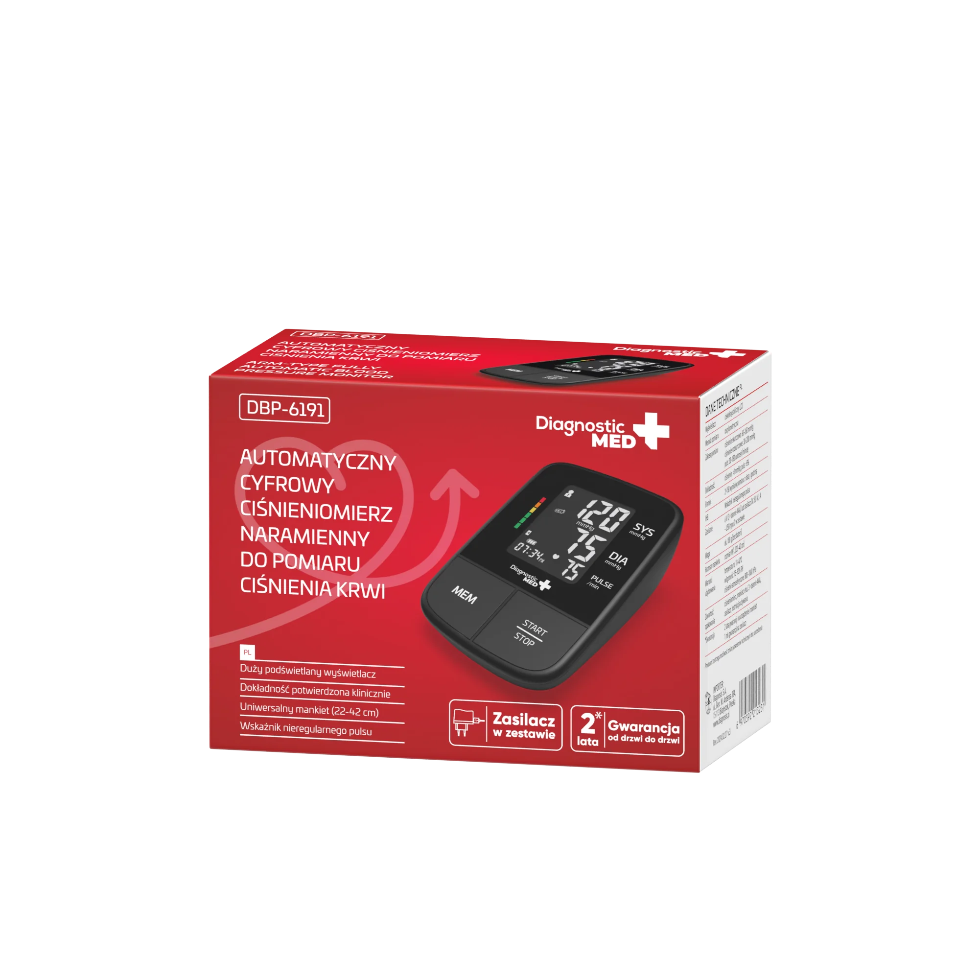 Diagnostic MED DBP-6191 ciśnieniomierz automatyczny naramienny, 1 sztuka