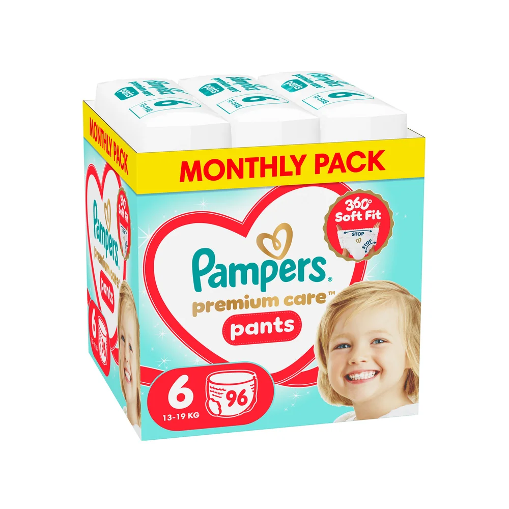 Pampers Premium Care Pants 6 pieluchomajtki, rozmiar 6, 13-19 kg, 96 sztuk