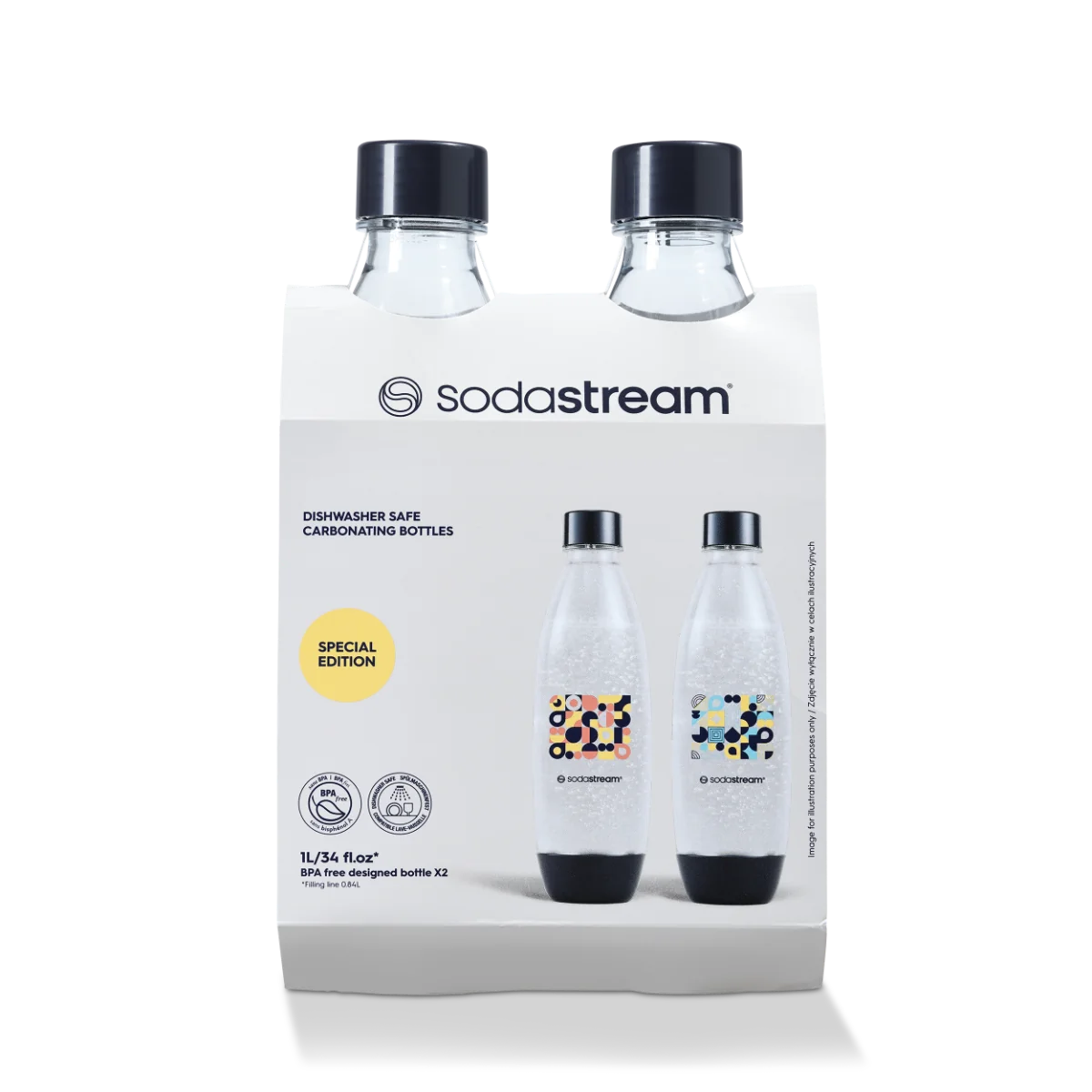 SodaStream Fuse Bubble Mosaic butelki do gazowania wody, 2 x 1 l