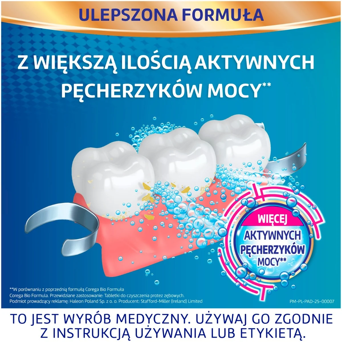 Corega Bio Formuła tabletki do codziennego czyszczenia protez zębowych, 120 sztuk