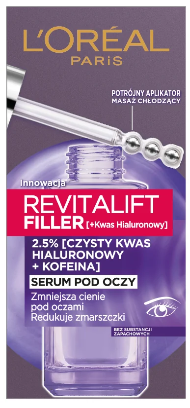 L'Oréal Paris Revitalift Filler serum pod oczy redukujące cienie i zmarszczki, 20 ml